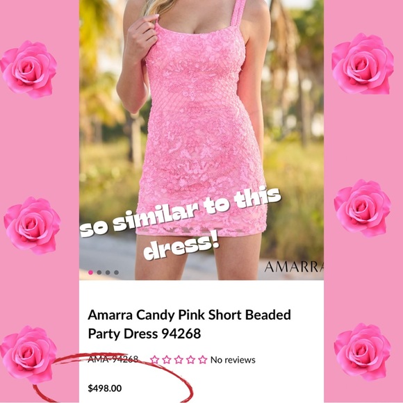 NWT Barbiecore 💖 Francesca’s Blue Rain Pink Floral Tie Shoulder Dress Size M - Picture 7 of 8